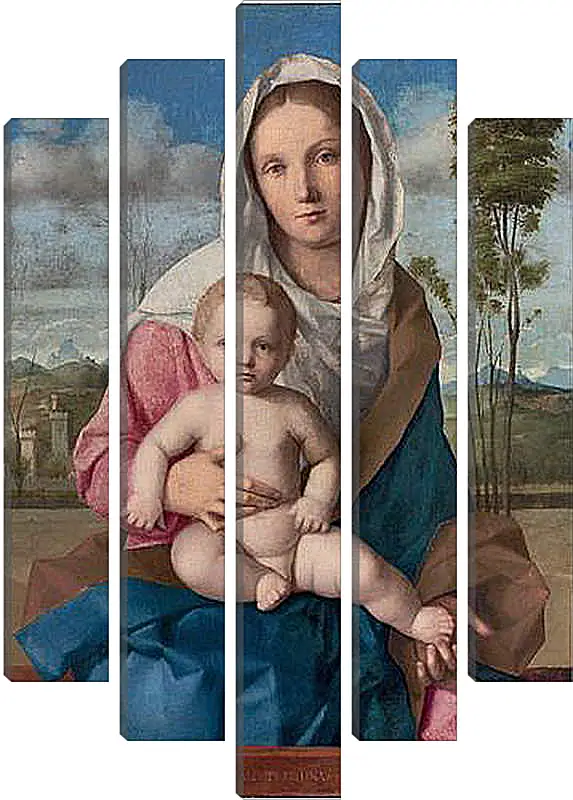Модульная картина - The Madonna and Child in a landscape. Джованни Беллини