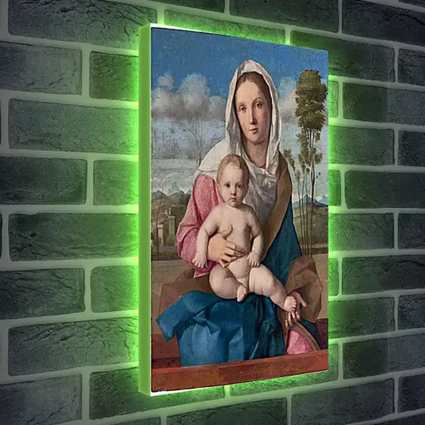 Лайтбокс световая панель - The Madonna and Child in a landscape. Джованни Беллини