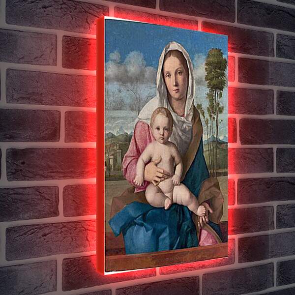 Лайтбокс световая панель - The Madonna and Child in a landscape. Джованни Беллини
