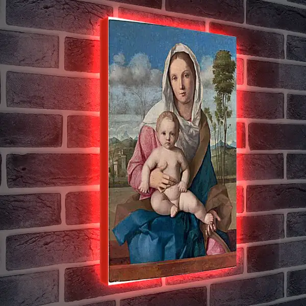Лайтбокс световая панель - The Madonna and Child in a landscape. Джованни Беллини