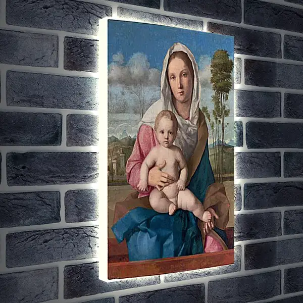 Лайтбокс световая панель - The Madonna and Child in a landscape. Джованни Беллини
