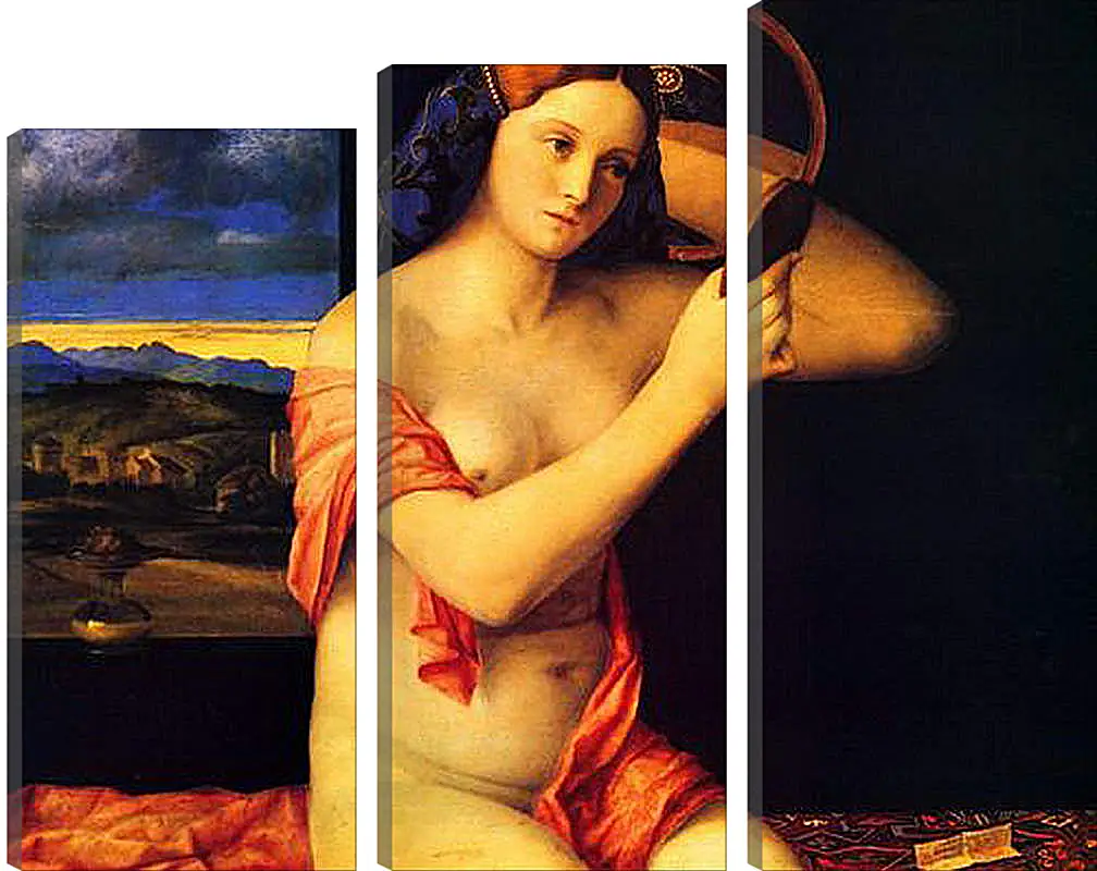 Модульная картина - Young Woman at her Toilet. Джованни Беллини