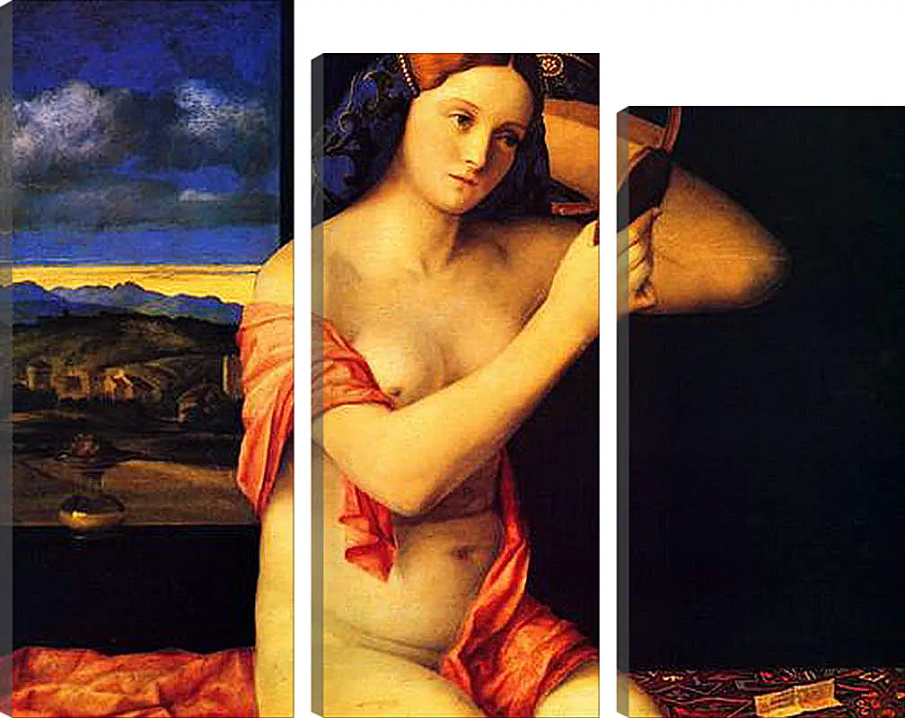 Модульная картина - Young Woman at her Toilet. Джованни Беллини