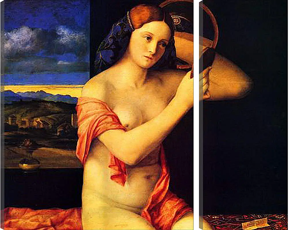 Модульная картина - Young Woman at her Toilet. Джованни Беллини