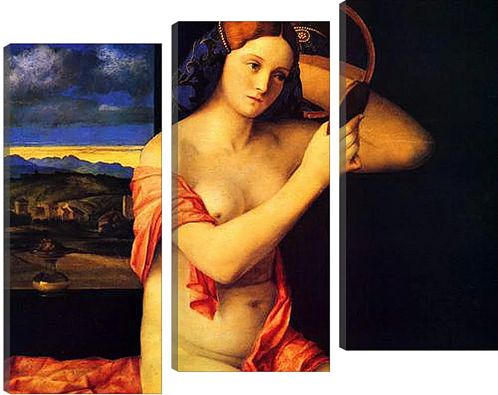 Модульная картина - Young Woman at her Toilet. Джованни Беллини