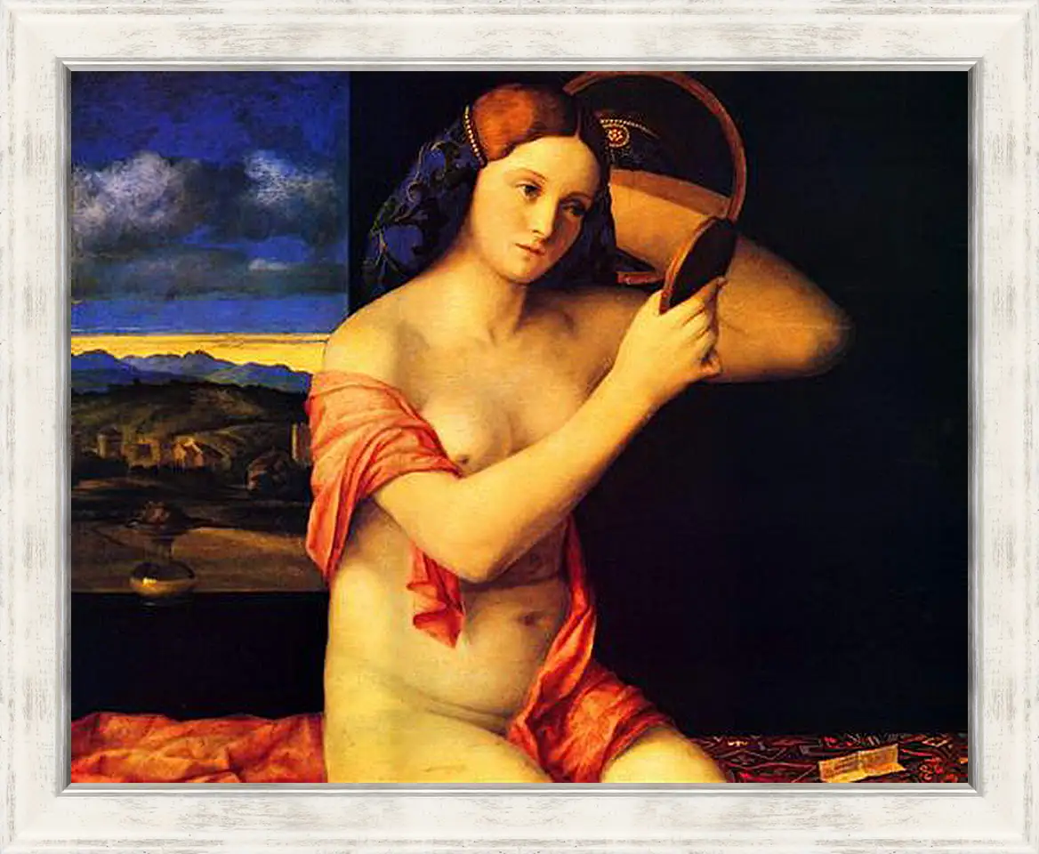 Картина в раме - Young Woman at her Toilet. Джованни Беллини