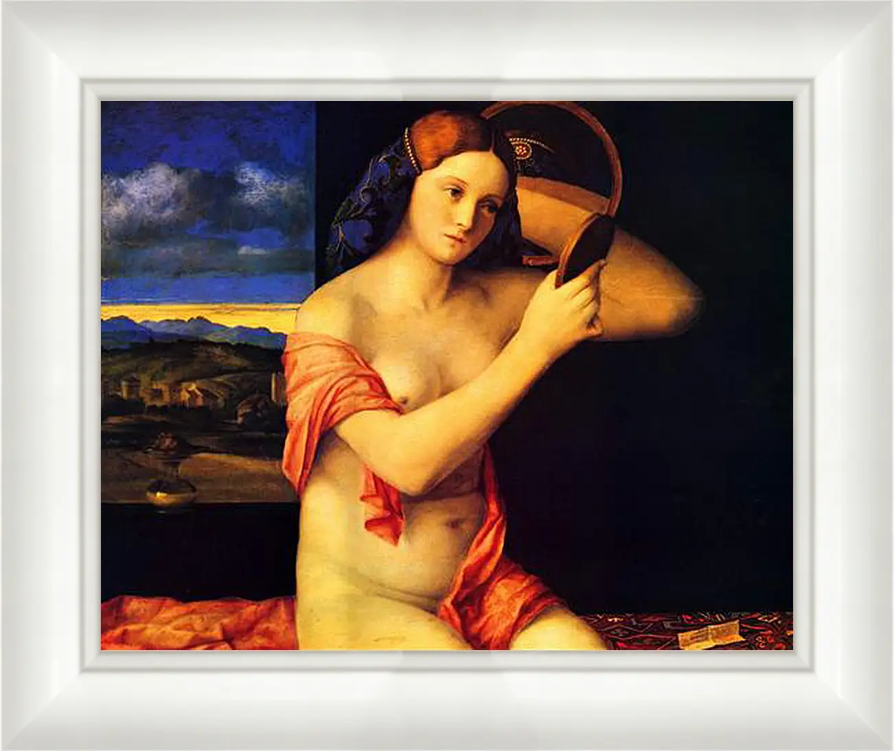 Картина в раме - Young Woman at her Toilet. Джованни Беллини