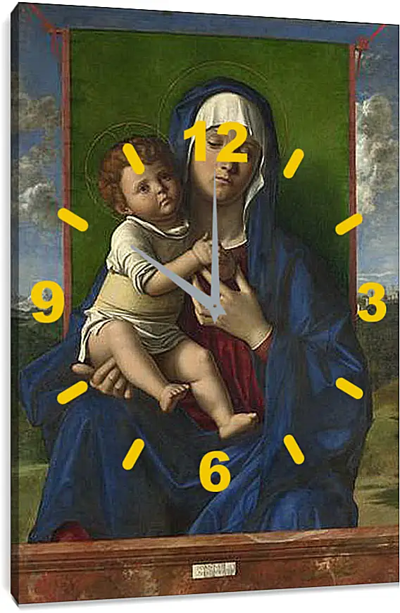 Часы картина - The Virgin and Child. Джованни Беллини