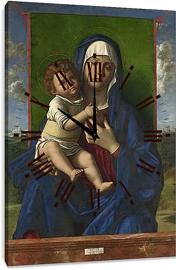 Часы картина - The Virgin and Child. Джованни Беллини