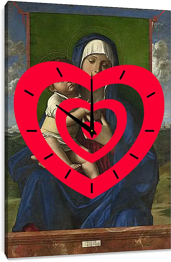 Часы картина - The Virgin and Child. Джованни Беллини