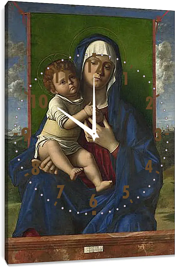 Часы картина - The Virgin and Child. Джованни Беллини