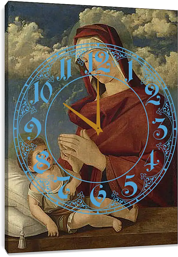 Часы картина - The Virgin and Child. Джованни Беллини