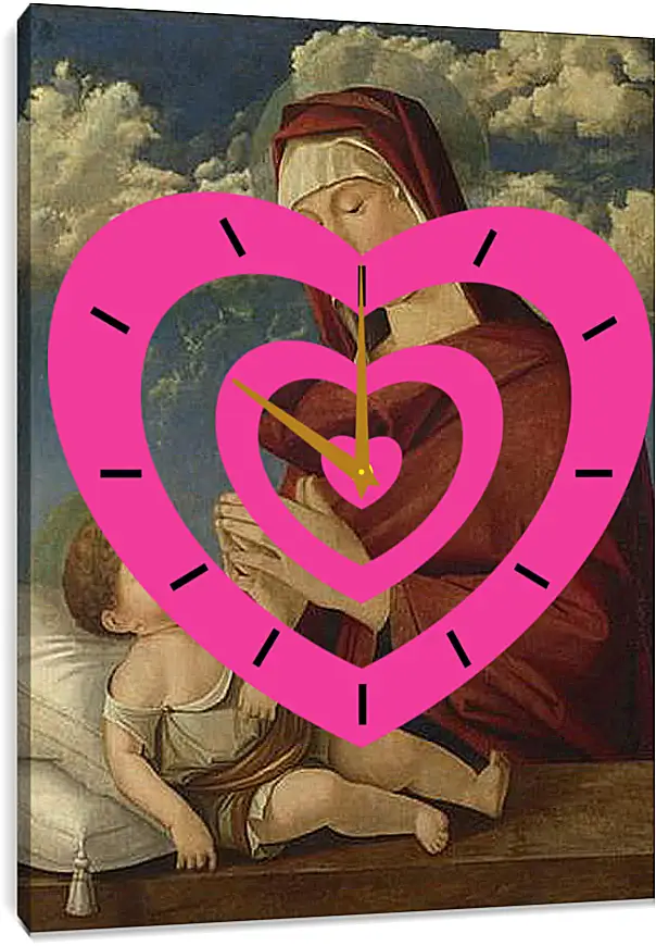 Часы картина - The Virgin and Child. Джованни Беллини
