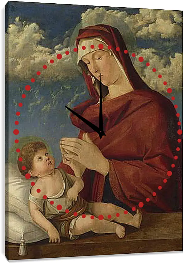 Часы картина - The Virgin and Child. Джованни Беллини
