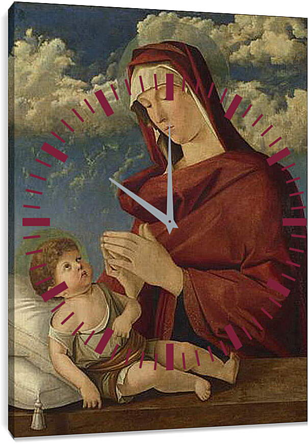 Часы картина - The Virgin and Child. Джованни Беллини