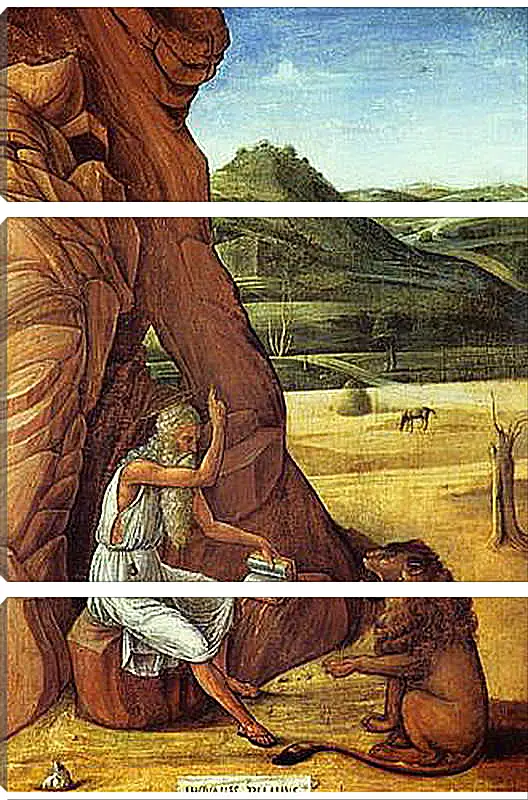 Модульная картина - Hieronymus in der Wuste. Джованни Беллини