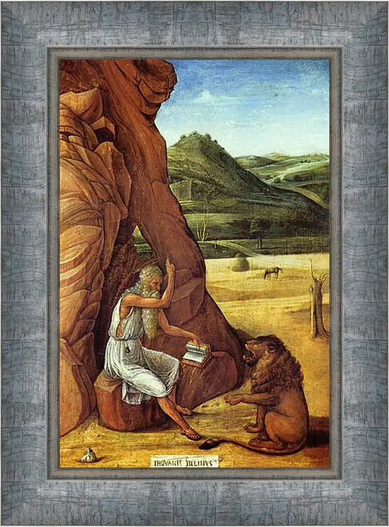 Картина в раме - Hieronymus in der Wuste. Джованни Беллини