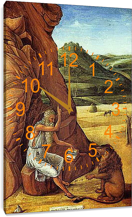 Часы картина - Hieronymus in der Wuste. Джованни Беллини

