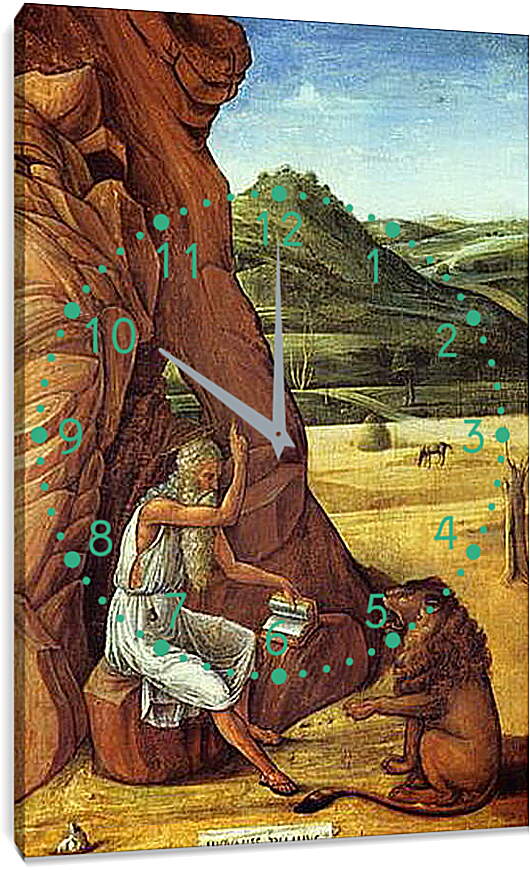 Часы картина - Hieronymus in der Wuste. Джованни Беллини
