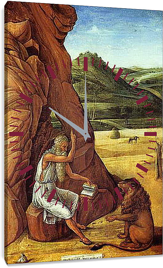 Часы картина - Hieronymus in der Wuste. Джованни Беллини