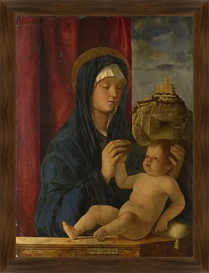 Картина в раме - The Virgin and Child. Джованни Беллини