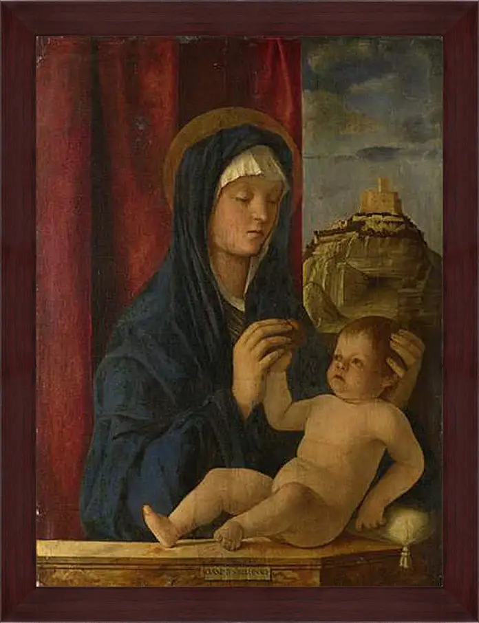 Картина в раме - The Virgin and Child. Джованни Беллини
