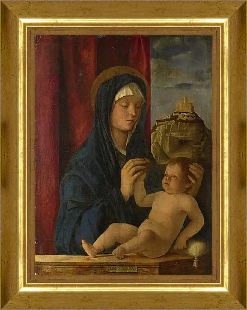 Картина в раме - The Virgin and Child. Джованни Беллини