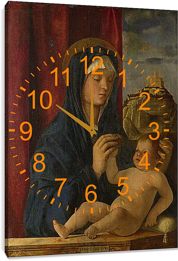 Часы картина - The Virgin and Child. Джованни Беллини
