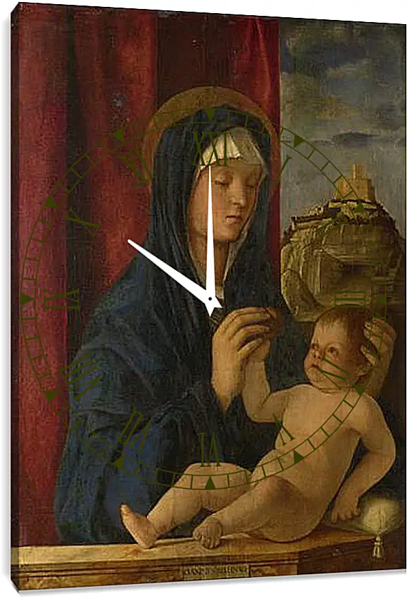 Часы картина - The Virgin and Child. Джованни Беллини