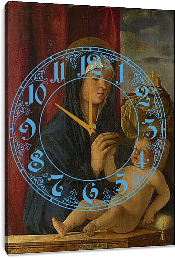 Часы картина - The Virgin and Child. Джованни Беллини