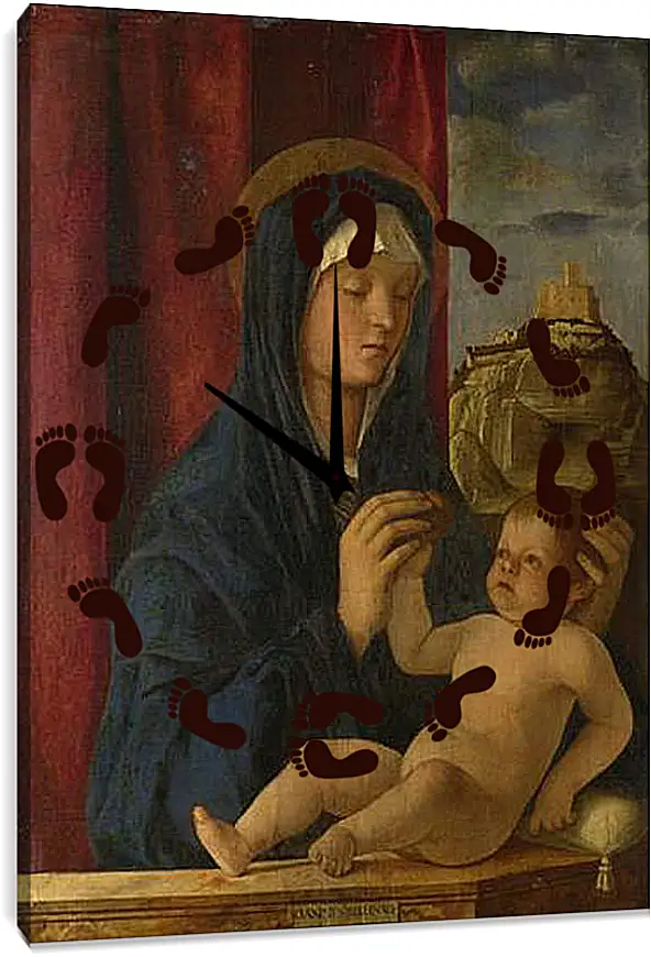 Часы картина - The Virgin and Child. Джованни Беллини