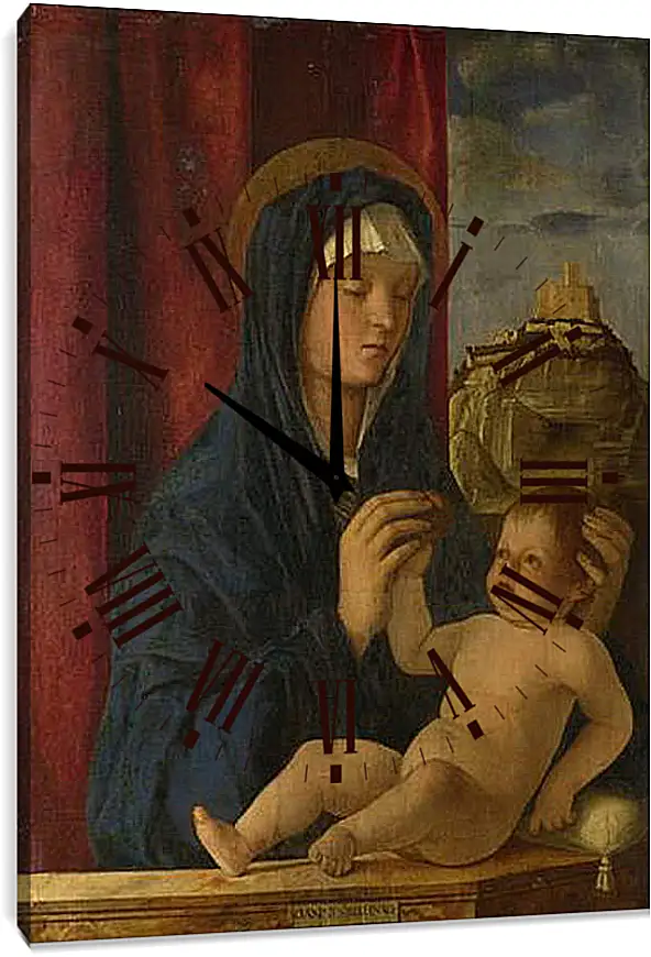 Часы картина - The Virgin and Child. Джованни Беллини