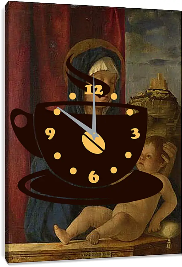 Часы картина - The Virgin and Child. Джованни Беллини