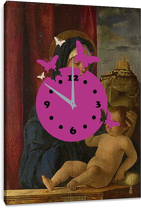 Часы картина - The Virgin and Child. Джованни Беллини