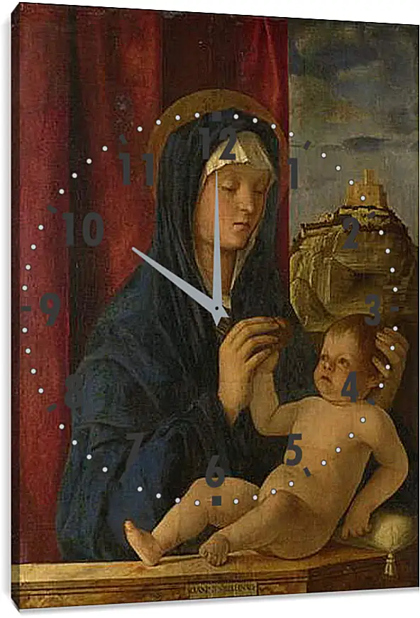 Часы картина - The Virgin and Child. Джованни Беллини