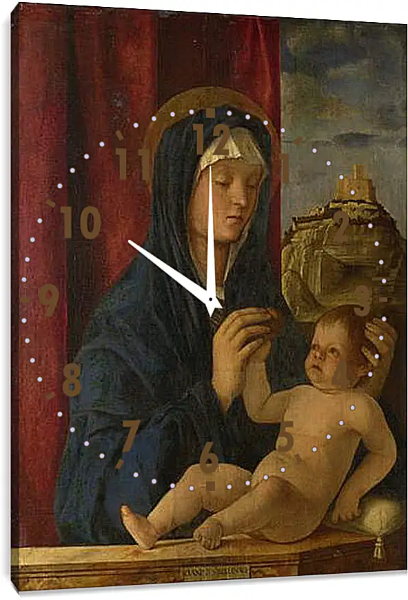 Часы картина - The Virgin and Child. Джованни Беллини