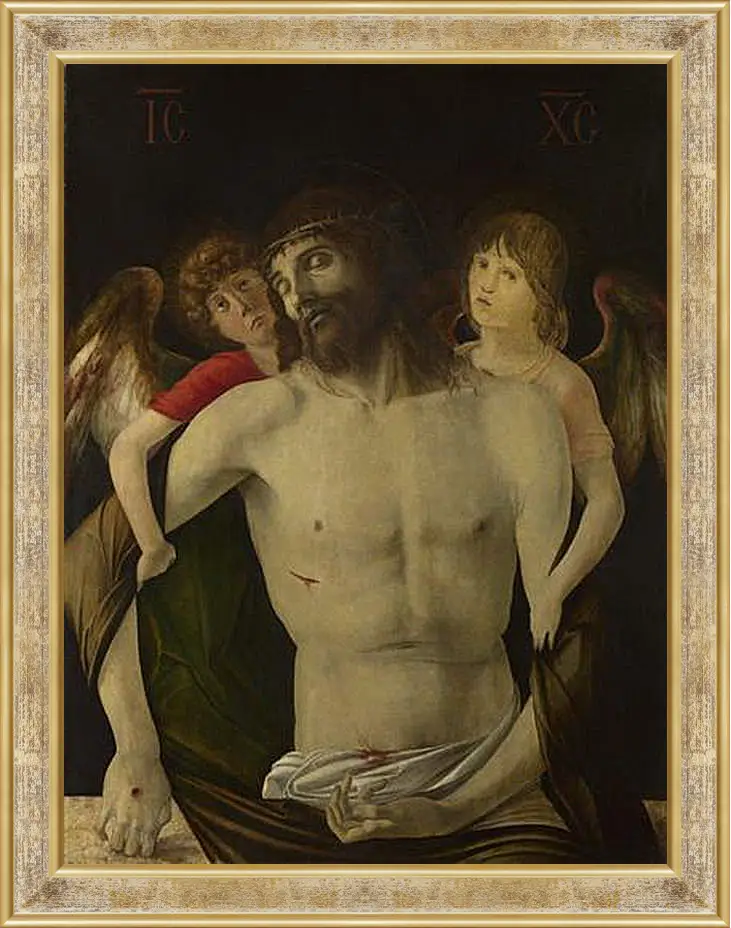 Картина в раме - The Dead Christ supported by Angels. Джованни Беллини
