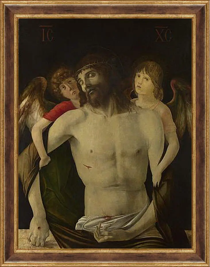 Картина в раме - The Dead Christ supported by Angels. Джованни Беллини
