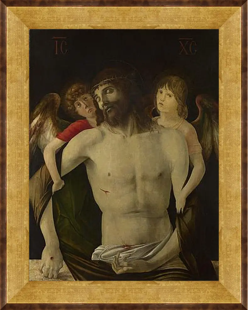 Картина в раме - The Dead Christ supported by Angels. Джованни Беллини