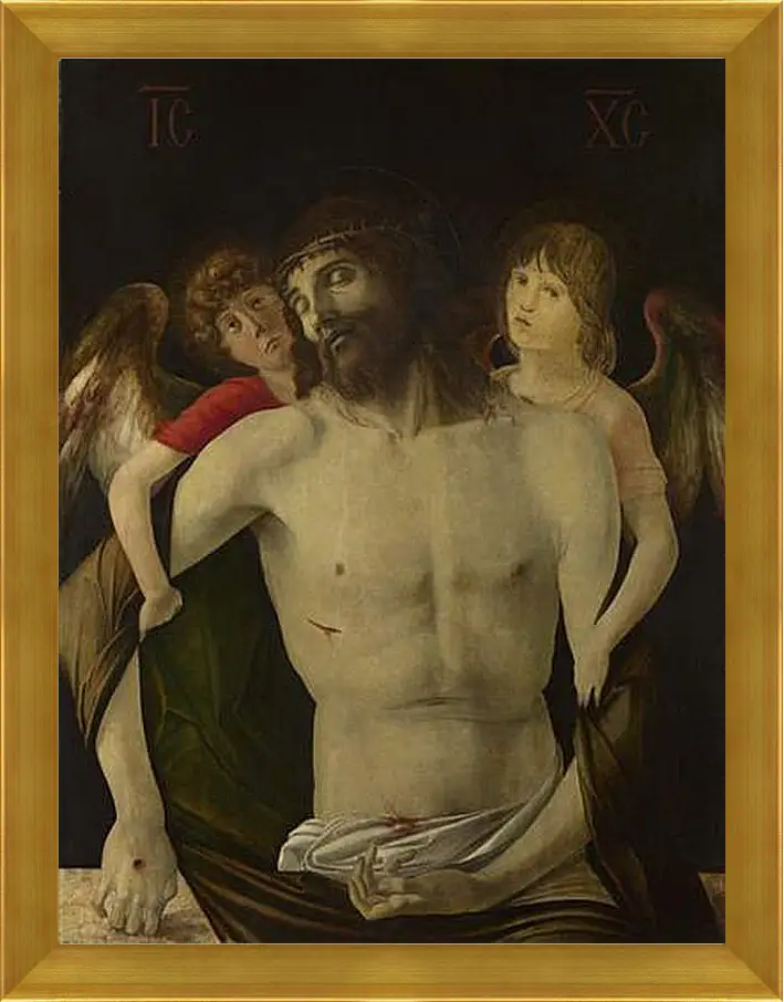 Картина в раме - The Dead Christ supported by Angels. Джованни Беллини
