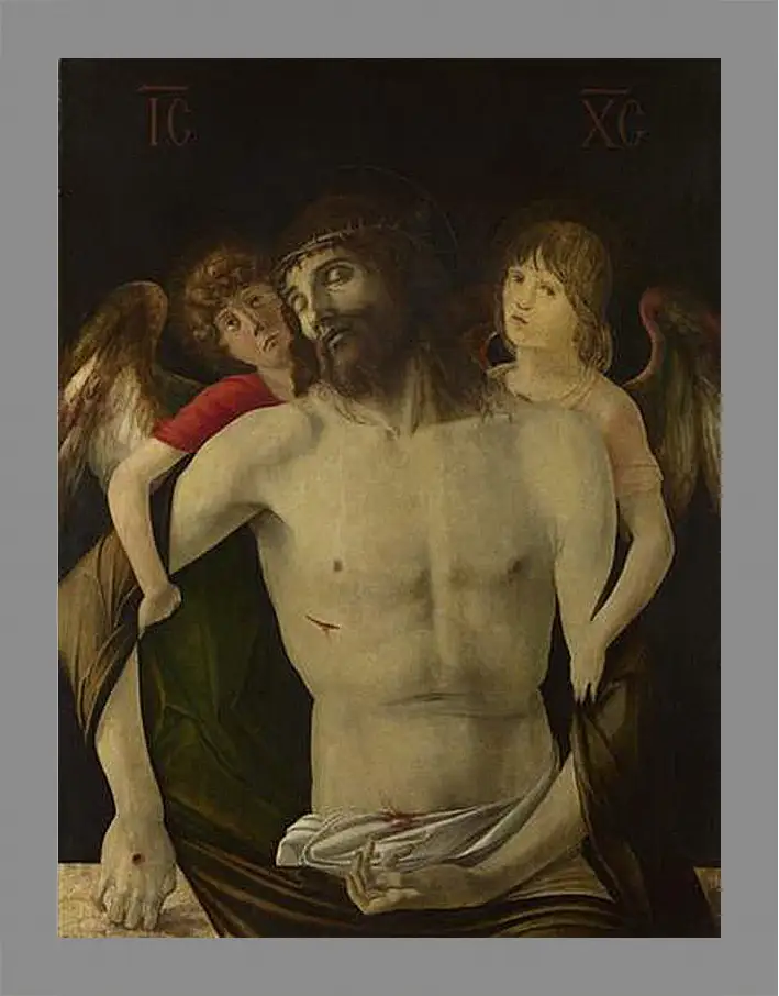 Картина в раме - The Dead Christ supported by Angels. Джованни Беллини