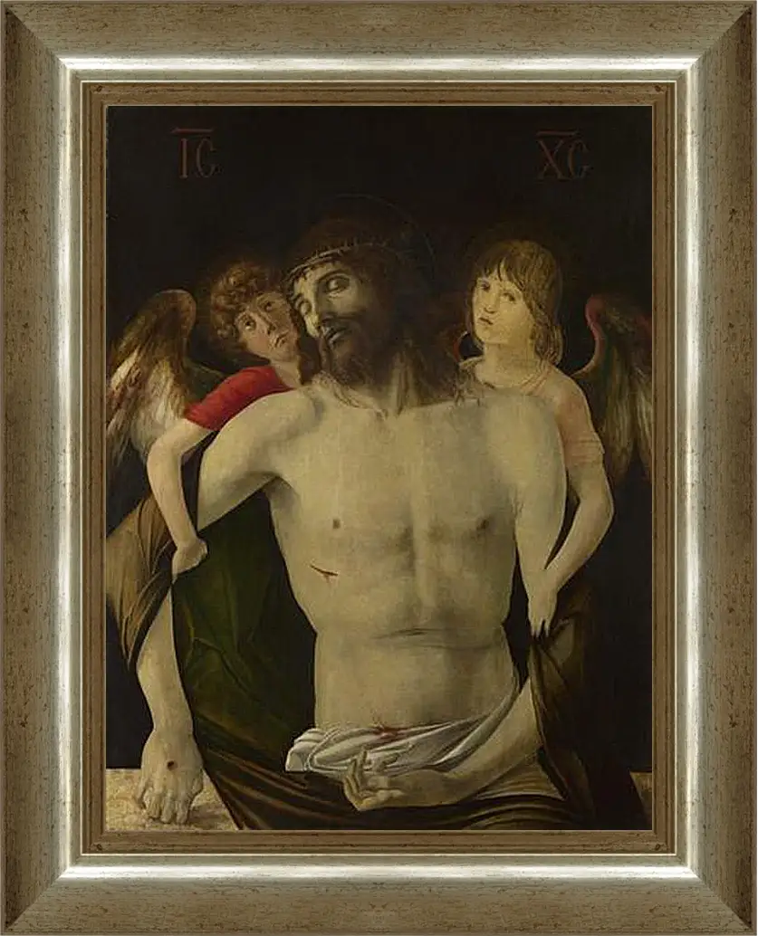 Картина в раме - The Dead Christ supported by Angels. Джованни Беллини
