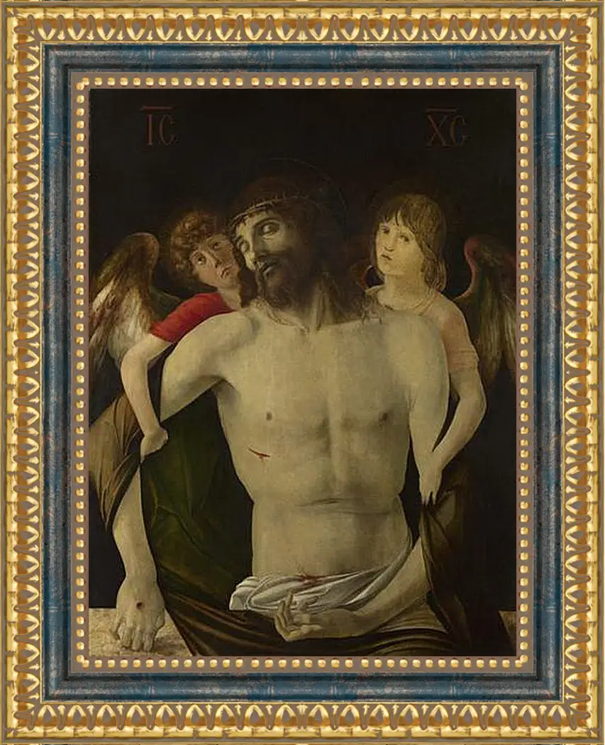 Картина в раме - The Dead Christ supported by Angels. Джованни Беллини