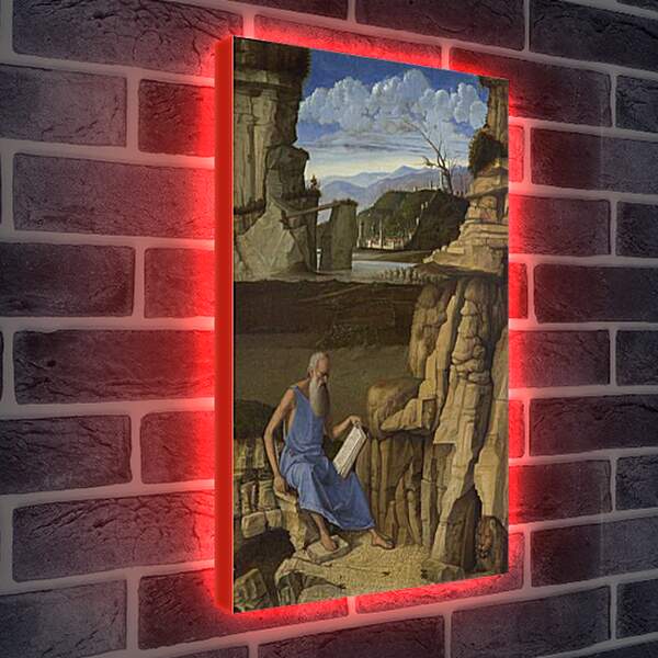Лайтбокс световая панель - Saint Jerome reading in a Landscape. Джованни Беллини
