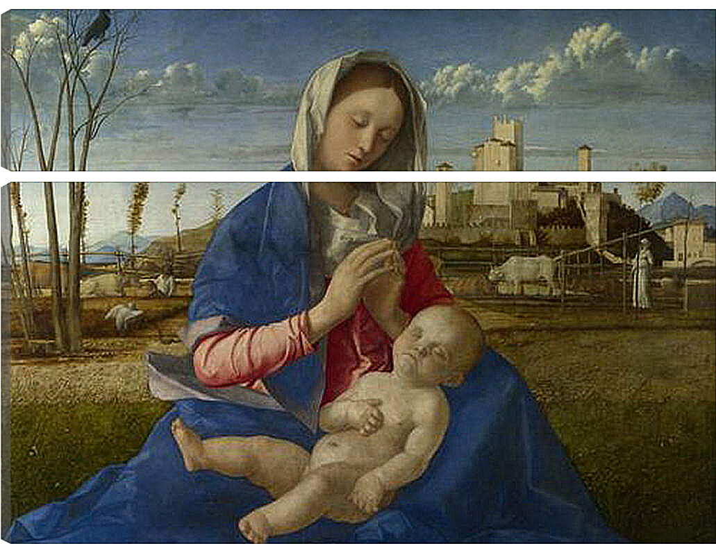 Модульная картина - Madonna of the Meadow. Джованни Беллини
