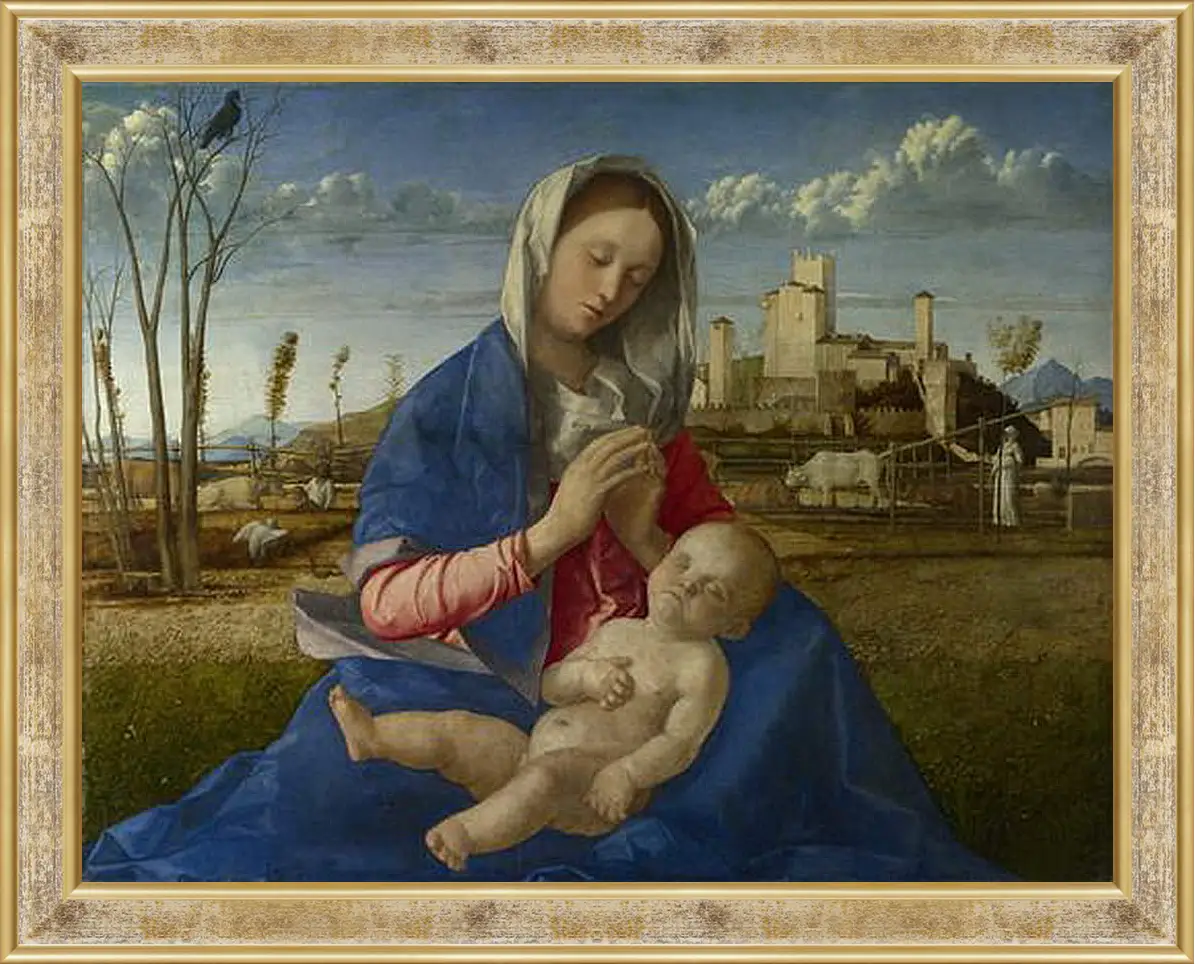 Картина в раме - Madonna of the Meadow. Джованни Беллини