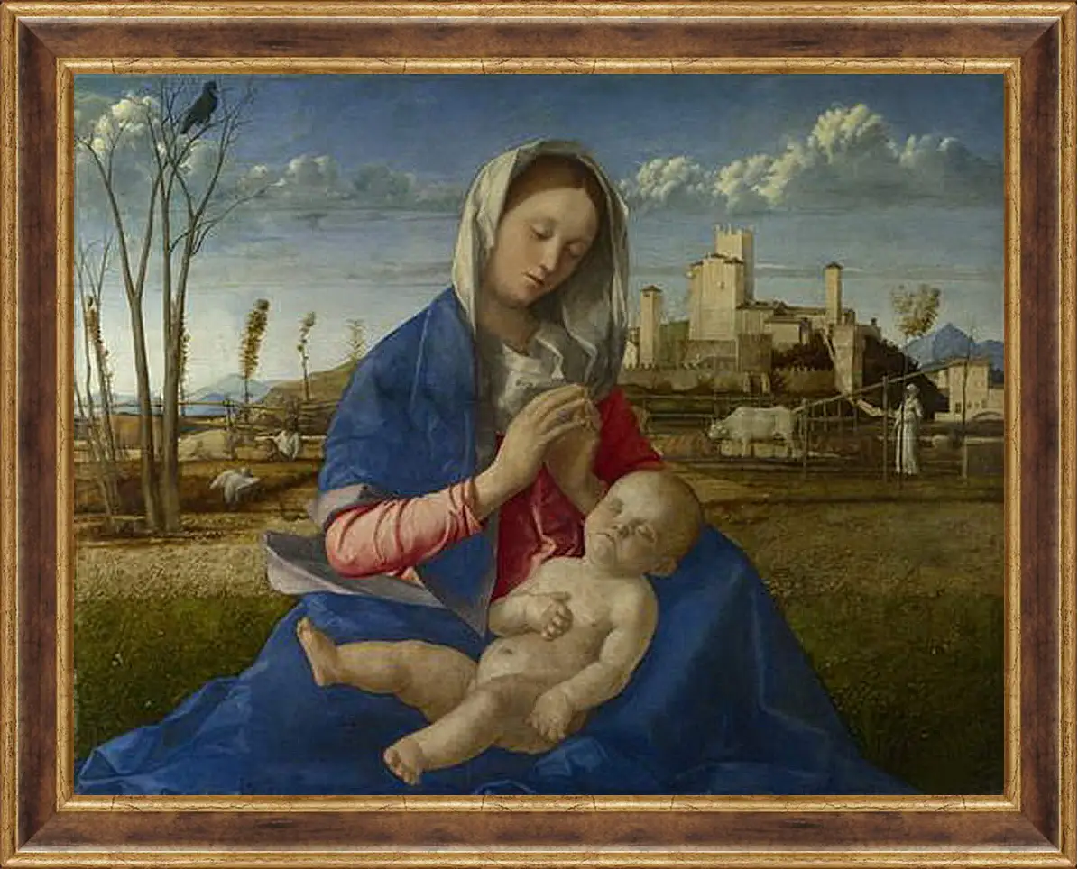 Картина в раме - Madonna of the Meadow. Джованни Беллини