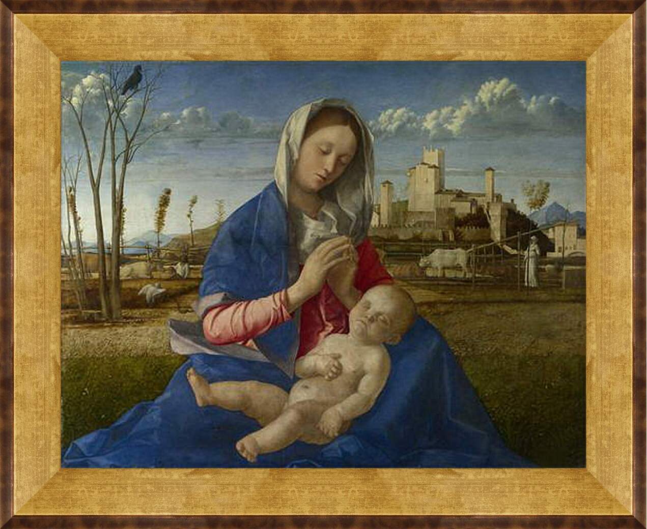 Картина в раме - Madonna of the Meadow. Джованни Беллини
