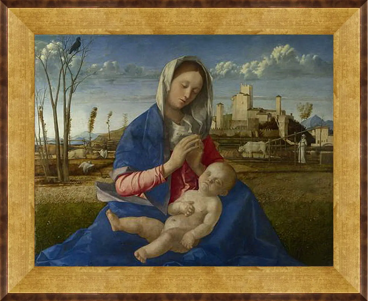Картина в раме - Madonna of the Meadow. Джованни Беллини
