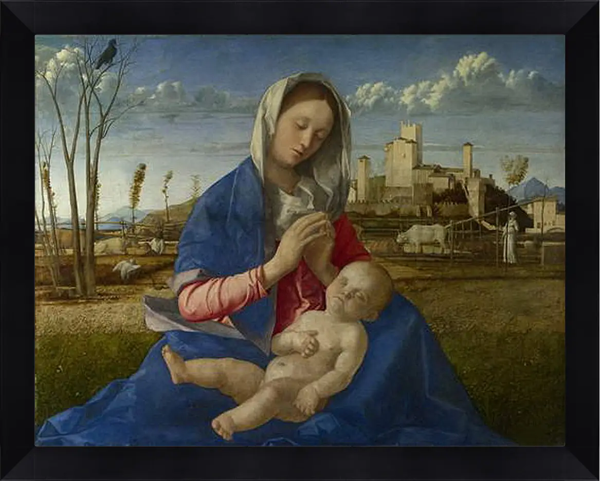 Картина в раме - Madonna of the Meadow. Джованни Беллини